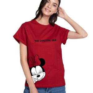 bewakoof official disney merchandise minnie women's graphic printed t shirt