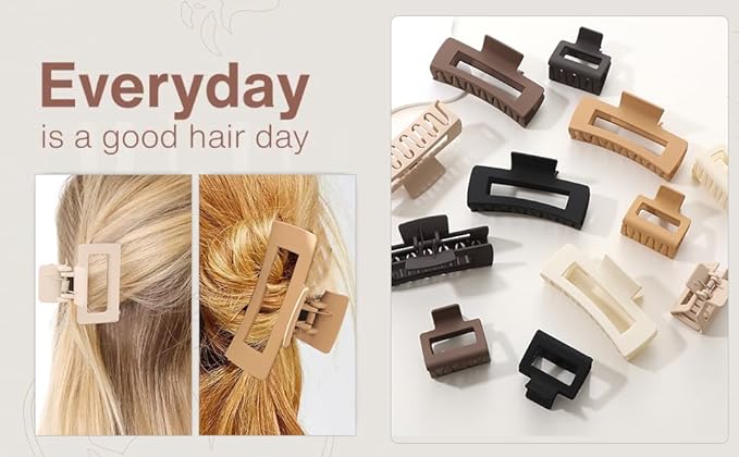 cerrito hair claw clips for women girls – 3 large and 3 small pcs strong hold clamps for thick thin hair, matte nonslip jaw clips, neutral butterfly claw,... cerrito hair claw clips for women girls – 3 large and 3 small pcs strong hold clamps for thick thin hair, matte nonslip jaw clips, neutral butterfly claw,...